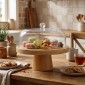 NAVA Ξύλινη Τουρτιέρα 25cm με Πόδι και Διάφανο Πλαστικό Καπάκι - Terrestrial