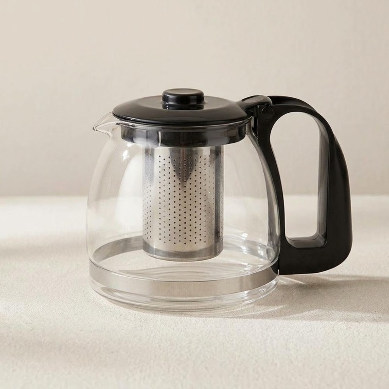 Μεγάλη Γυάλινη Τσαγιέρα 1250ml με Ανοξείδωτο Φίλτρο