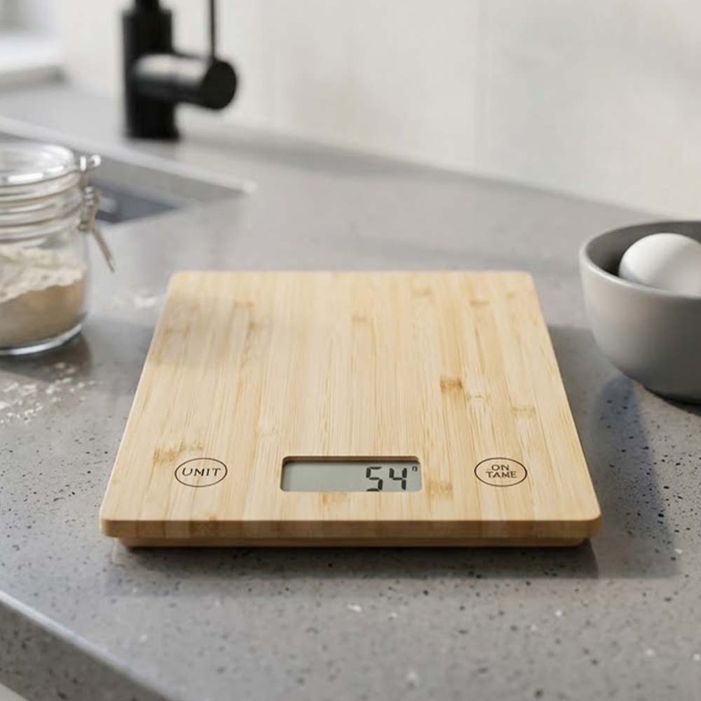 Ψηφιακή Ζυγαριά Κουζίνας με Επιφάνεια Bamboo – Υψηλής Ακρίβειας 1gr έως 5kg