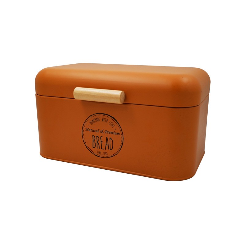 Ψωμιέρα Cozy (30.5x20.7x15.1) Μεταλλική με Ξύλινη Λαβή Sidirela Orange E-3262-2