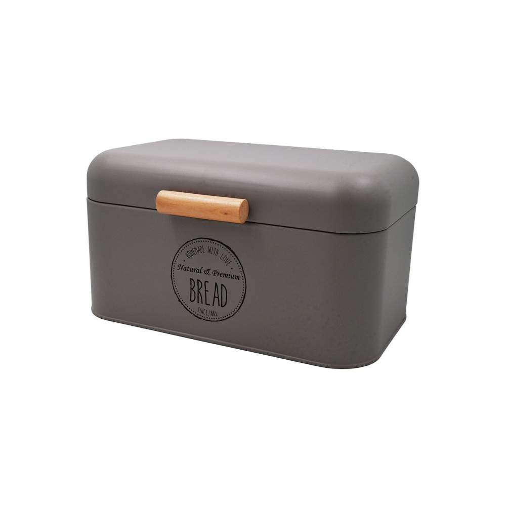 Σετ Ψωμιέρα Μεταλλική & 3 Βαζάκια Καφέ–Ζάχαρη–Τσάι Sidirela Grey E-3262-0038-1