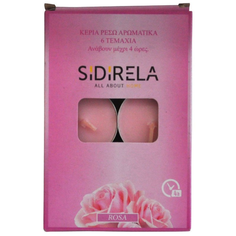 Sidirela Rose Σετ 6 Αρωματικά Κεριά Ρεσώ 