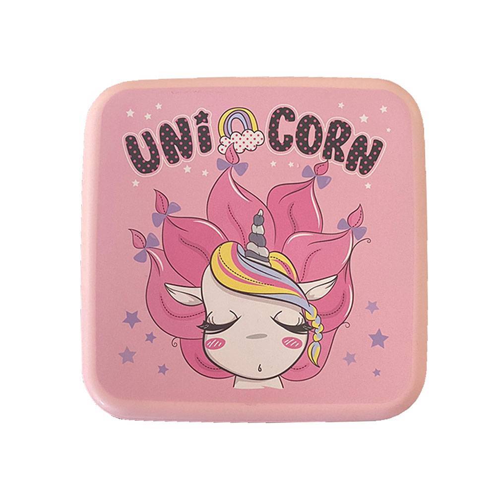 Παιδικό Φαγητοδοχείο 4 Θέσεων 1Lt Πλαστικό Sidirela Unicorn Pink E-3614