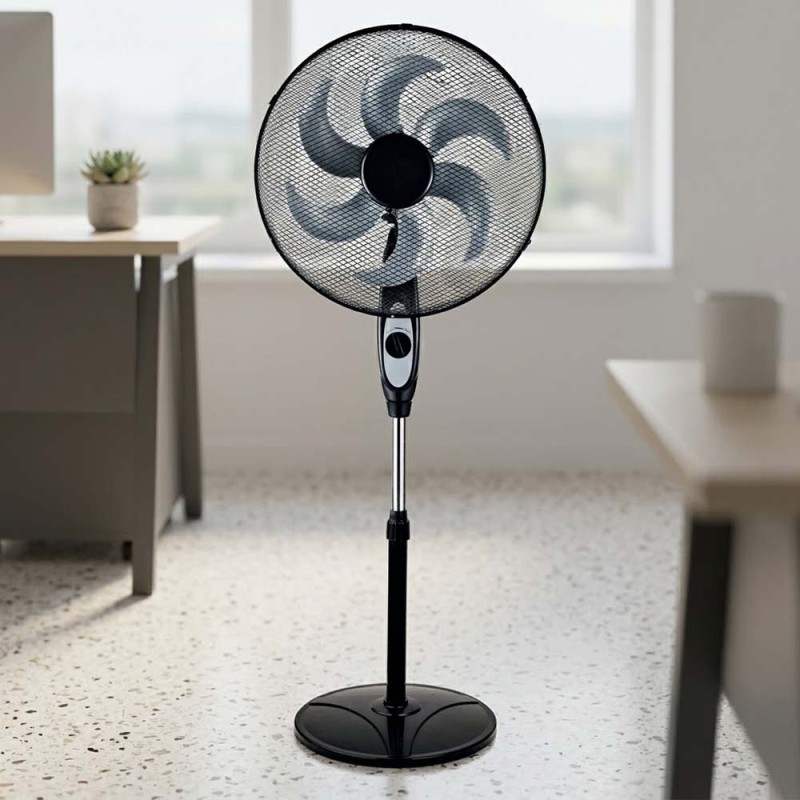 Ανεμιστήρας Ορθοστάτης Wind 75W με Διάμετρο 45cm, 5 Πτερύγια & Ρυθμιζόμενο Ύψος