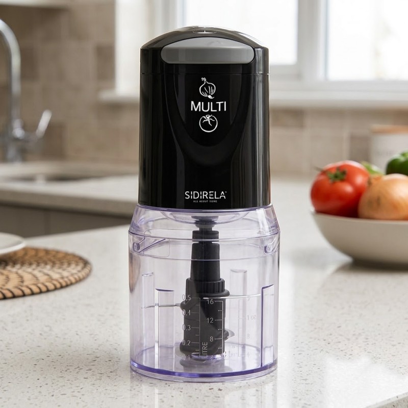 Sidirela Multi Black Πολυκόπτης 400W με Δοχείο 500ml & Διπλές Λεπίδες
