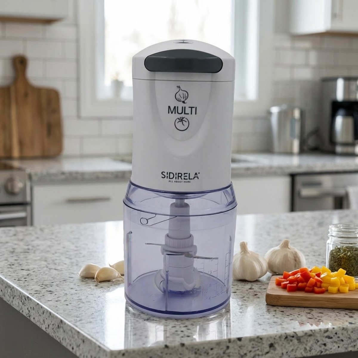 Sidirela Multi White Πολυκόπτης 400W με Δοχείο 500ml & Διπλές Λεπίδες