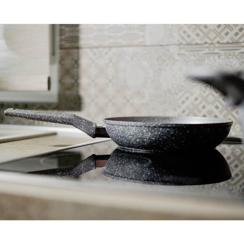 Sidirela Granite Σετ Αντικολλητικά Τηγάνια 3τμχ (22cm + 26cm + 30cm) – Υγιεινό Μαγείρεμα χωρίς Λάδι & Ανώτερη Αντοχή