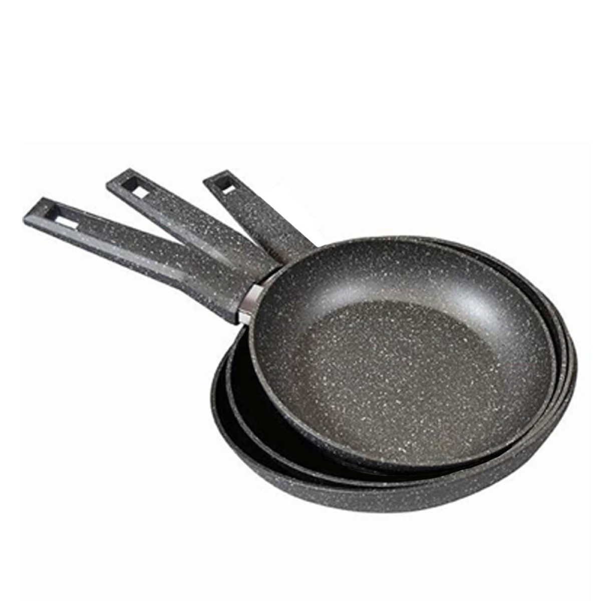 Sidirela Granite Σετ Αντικολλητικά Τηγάνια 3τμχ (22cm + 26cm + 30cm) – Υγιεινό Μαγείρεμα χωρίς Λάδι & Ανώτερη Αντοχή