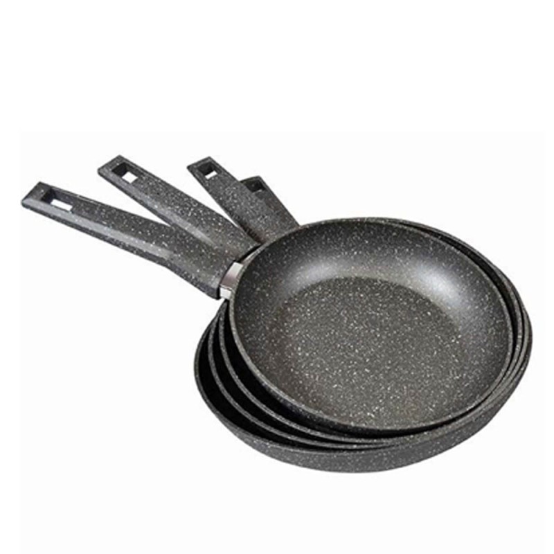 Sidirela Granite Σετ Αντικολλητικά Τηγάνια 4τμχ (20cm + 24cm + 28cm + 32cm) – Υγιεινό Μαγείρεμα χωρίς Λάδι & Ανώτερη Αντοχή