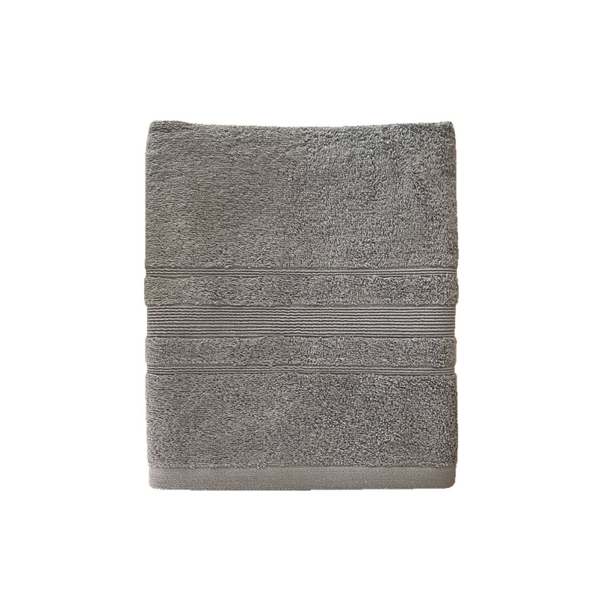 Πετσέτα Προσώπου 550grs (50x90) 100% Βαμβάκι με μπορντούρα με ανάγλυφο σχέδιο σκούρο γκρι χρώμα Sidirela Line E-3202-4