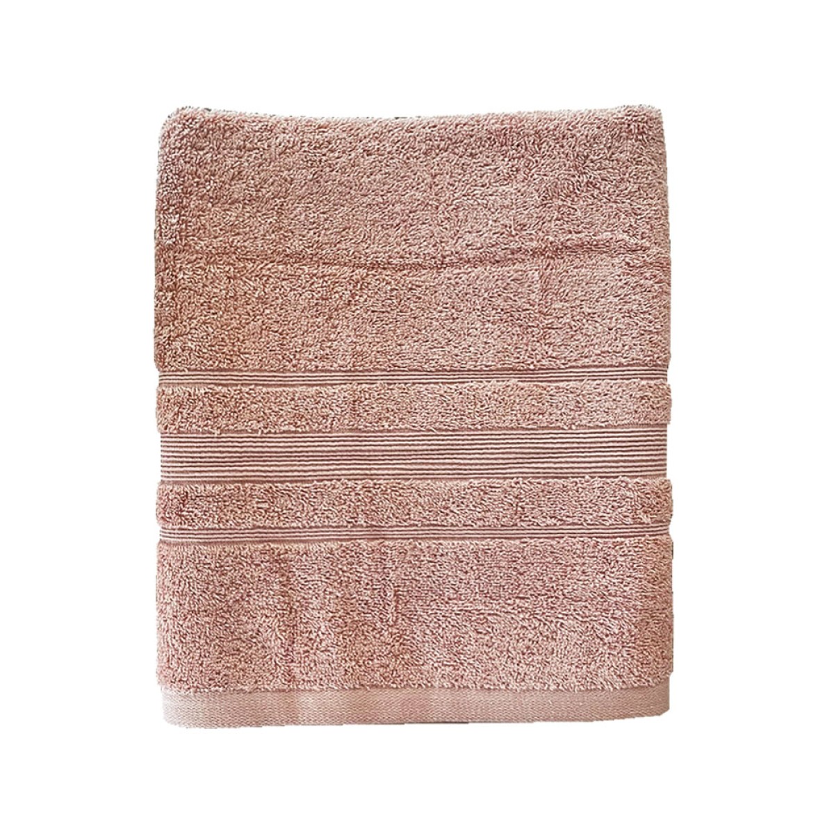Πετσέτα Σώματος 550grs (70x140) 100% Βαμβάκι με μπορντούρα με ανάγλυφο σχέδιο Sidirela Line Pink Nude E-3203-3