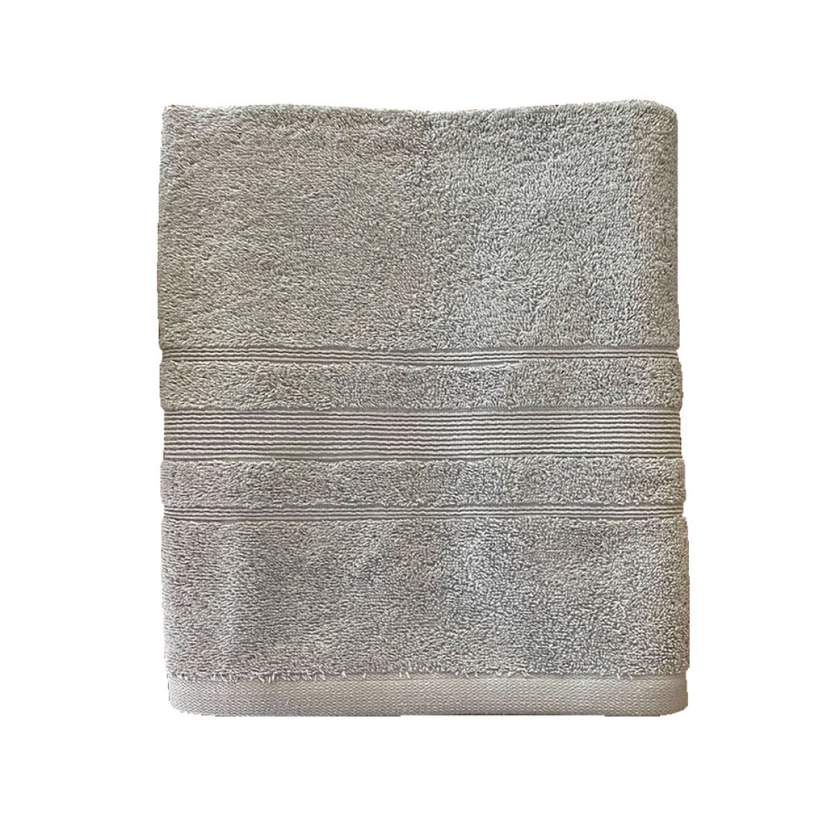 Πετσέτα Σώματος 550grs (70x140) 100% Βαμβάκι με μπορντούρα με ανάγλυφο σχέδιο ανοιχτό γκρι χρώμα Sidirela Line E-3203-5