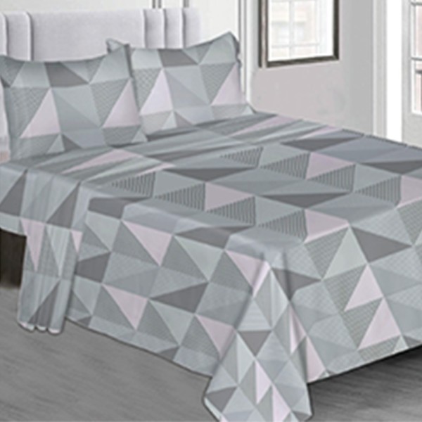 Παπλωματοθήκη Διπλή (220x240) 100% Βαμβάκι Percale - Sidirela Sueno Grey Triangles