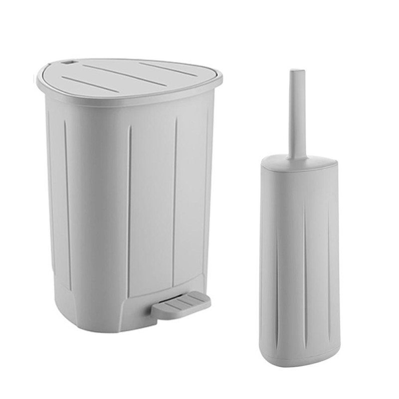 Trio Light Grey Σετ Πεντάλ 8Lt + Πιγκάλ Πλαστικό