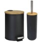 Bamboo Black Σετ Μπάνιου 6τμχ – Πεντάλ Soft Close, Πιγκάλ, Πατάκι, Dispenser, Ποτήρι Μπάνιου & Σαπουνοθήκη