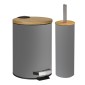 Bamboo Grey Σετ Μπάνιου 6τμχ – Πεντάλ Soft Close, Πιγκάλ, Πατάκι, Dispenser, Ποτήρι Μπάνιου & Σαπουνοθήκη
