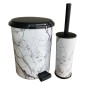 Marble White Σετ Πεντάλ 7Lt + Πιγκάλ Πλαστικό
