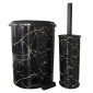 Marble Black Σετ Πεντάλ 7Lt + Πιγκάλ Πλαστικό