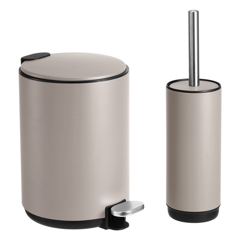 Sidirela Elegant Taupe Σετ Πεντάλ 5Lt Soft Close + Πιγκάλ Μεταλλικό