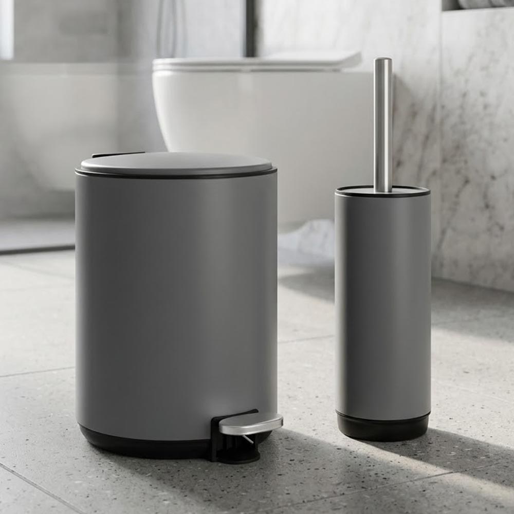 Sidirela Elegant Grey Σετ Πεντάλ 5Lt Soft Close + Πιγκάλ Μεταλλικό