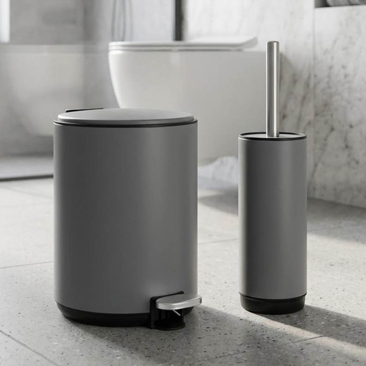 Sidirela Elegant Grey Σετ Πεντάλ 5Lt Soft Close + Πιγκάλ Μεταλλικό