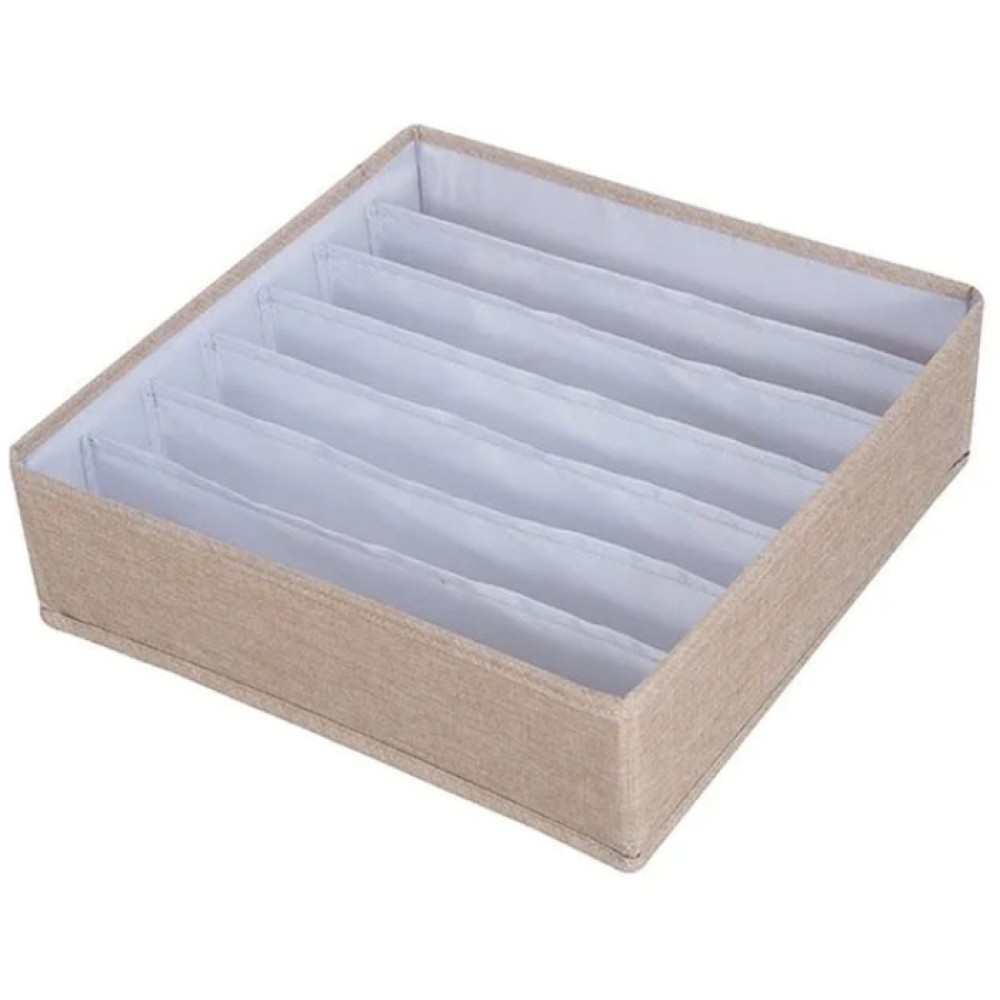 Sidirela Υφασμάτινη Θήκη Οργάνωσης Συρταριού 7 Θέσεων (32x32x9) Μπεζ