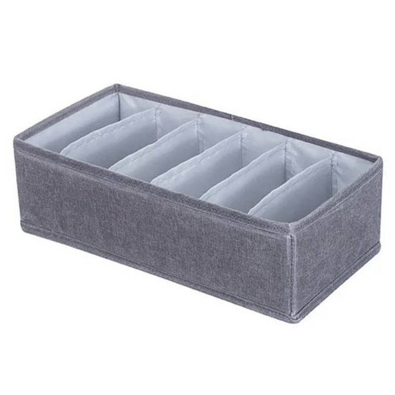 Sidirela Υφασμάτινη Θήκη Οργάνωσης Συρταριού 6 Θέσεων (32x16x9) Γκρι