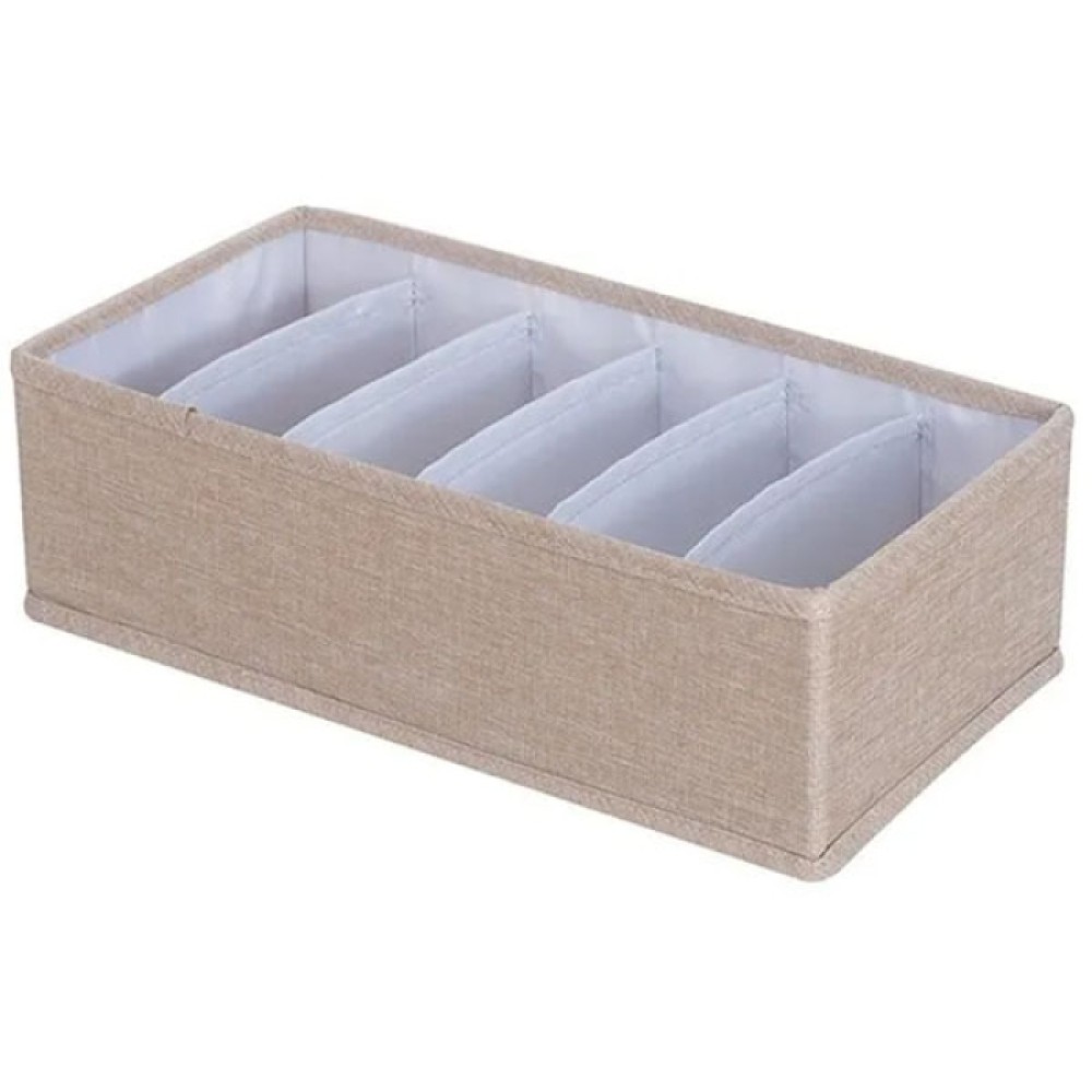 Sidirela Υφασμάτινη Θήκη Οργάνωσης Συρταριού 6 Θέσεων (32x16x9) Μπεζ