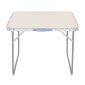 Τραπέζι Πτυσσόμενο 70x50x60cm αλουμίνιο & ανθρακούχο χάλυβα με επίστρωση mdf σε μπεζ χρώμα Sidirela E-3690