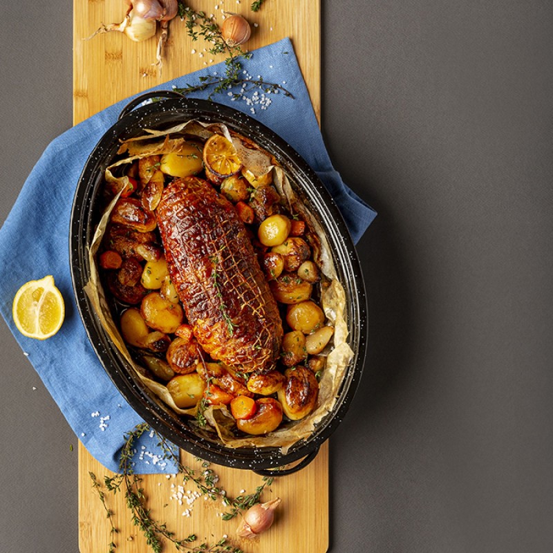 Sidirela Σετ Εμαγιέ Αντικολλητικά Σκεύη Μαγειρικής 3τμχ - Γάστρα Ν.36 με Σχάρα, Ταψί Ν.28 & Ν.36