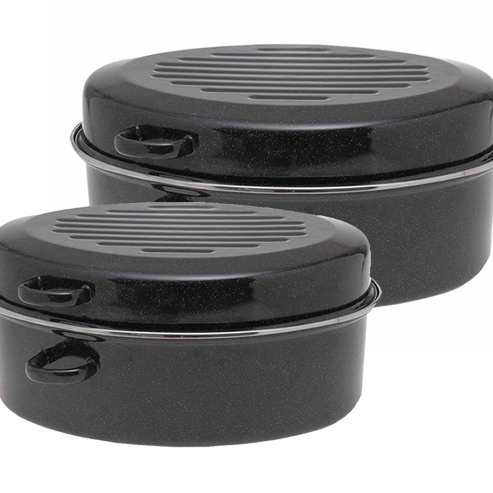 Sidirela Γάστρες Εμαγιέ Premium – Σετ 2τμχ (32x24 & 42x32) - Αντικολλητικές, Ανθεκτικές & Ιδανικές για Φούρνο