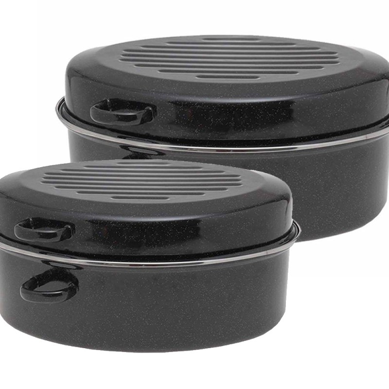 Sidirela Γάστρες Εμαγιέ Premium – Σετ 2τμχ (32x24 & 42x32) - Αντικολλητικές, Ανθεκτικές & Ιδανικές για Φούρνο Sidirela Γάστρες Εμαγιέ Premium – Σετ 2τμχ (32x24 & 42x32) - Αντικολλητικές, Ανθεκτικές & Ιδανικές για Φούρνο