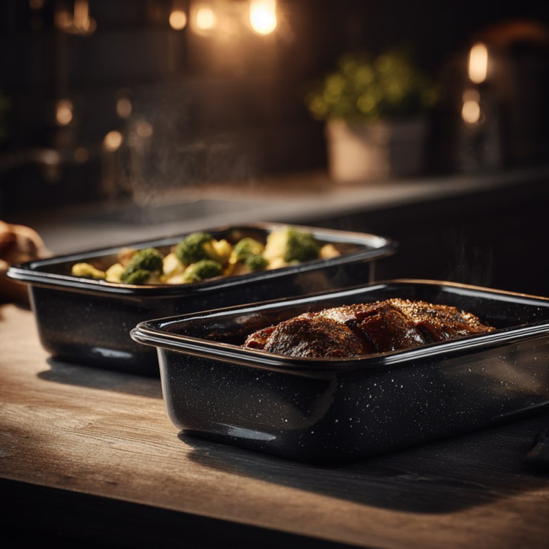 Sidirela First Σετ 2 Εμαγιέ Αντικολλητικά Ταψιά Ορθογώνια 33x22cm & 41x27cm – Ανθεκτικά Ταψιά Ψησίματος Υψηλής Ποιότητας