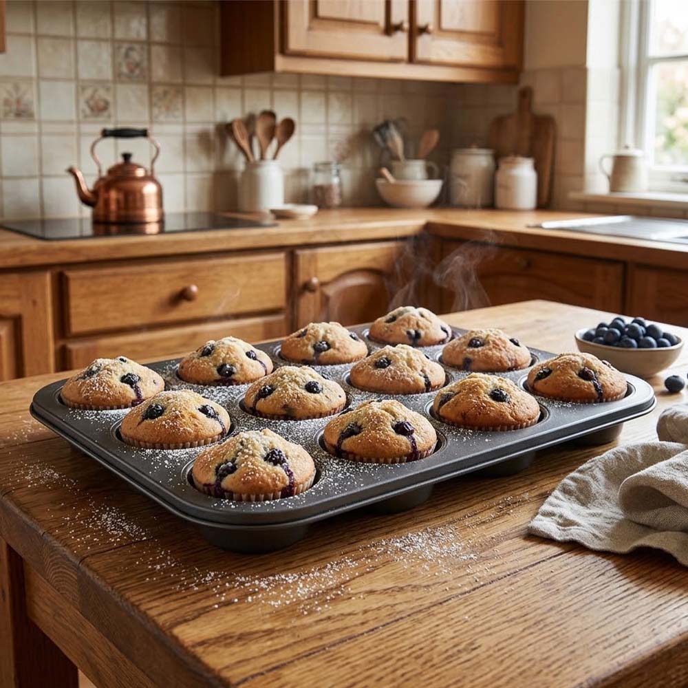 Sidirela Nouar Φόρμα Muffin 12 Θέσεων (35x26.5x3) Αντικολλητική
