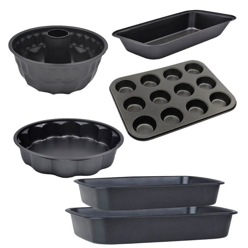 Sidirela Nouar Ultimate Baking & Roasting Set: Ολοκληρωμένη Συλλογή 6 Αντικολλητικών Σκευών - Grey Edition