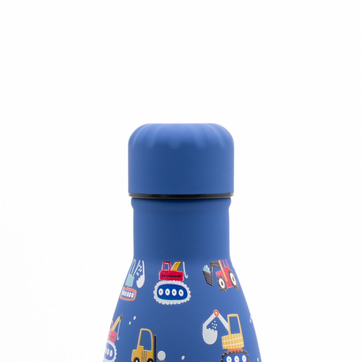 Happy Trucks Παιδικό Ανοξείδωτο Θερμός 500ml Μπλε με Βιδωτό Καπάκι & Soft Υφή