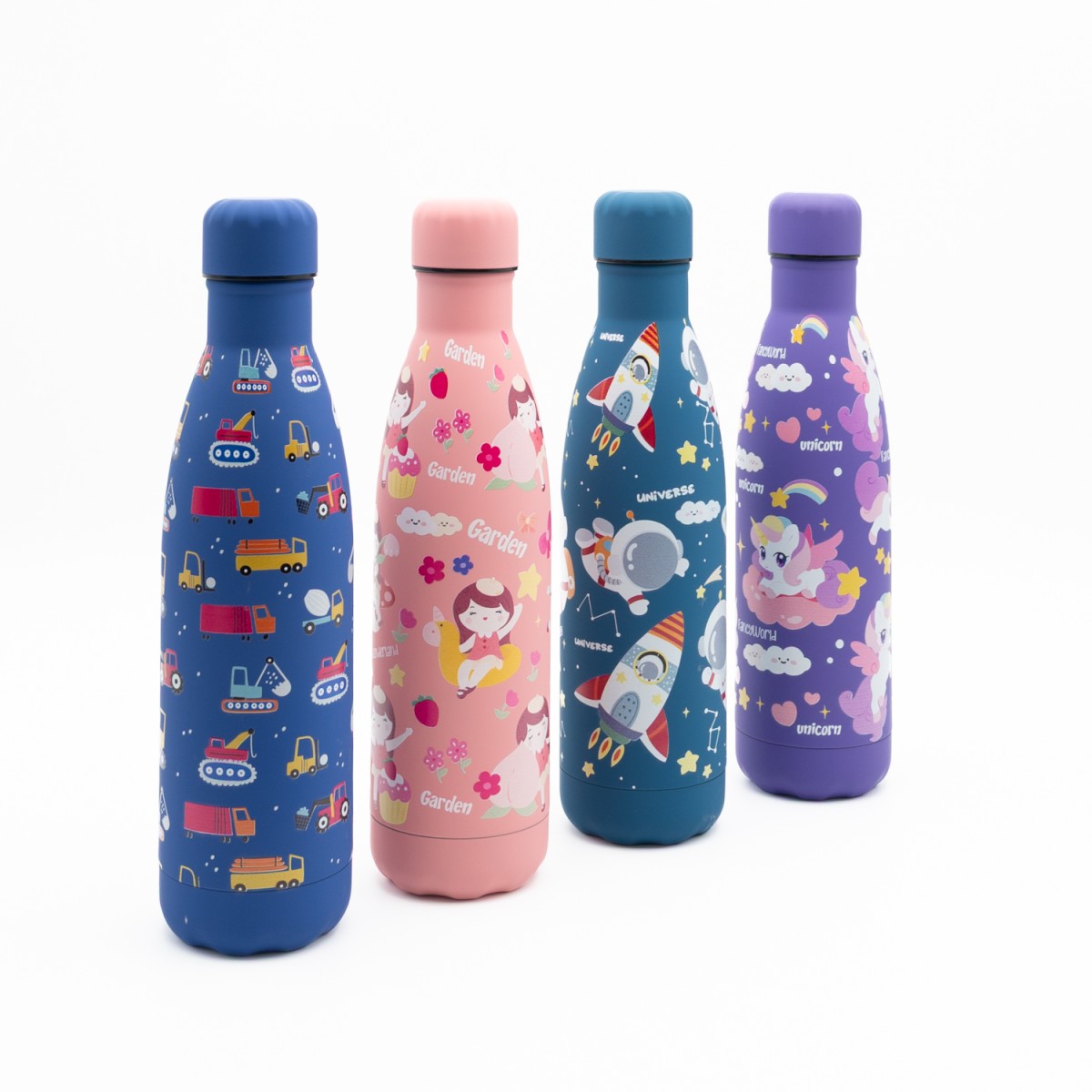 Happy Space Astronauts Παιδικό Ανοξείδωτο Θερμός 500ml Μπλε με Βιδωτό Καπάκι & Soft Υφή