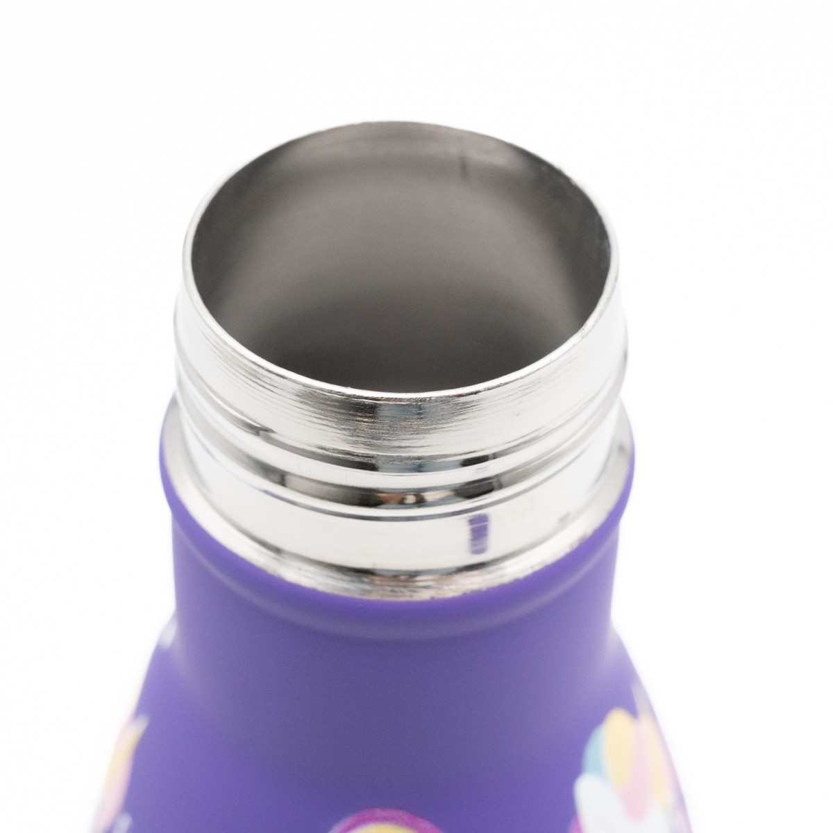 Happy Unicorns Παιδικό Ανοξείδωτο Θερμός 500ml Μωβ με Βιδωτό Καπάκι & Soft Υφή
