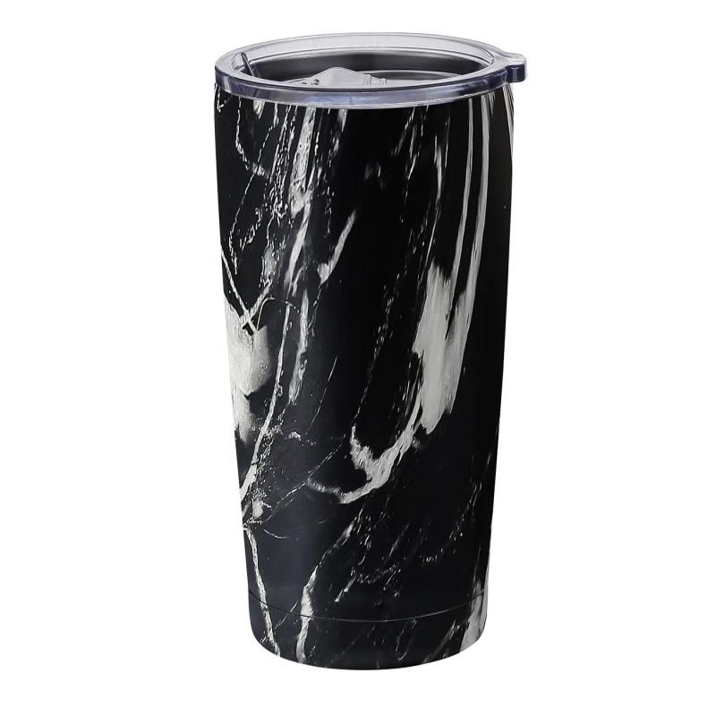 Sidirela Tower Ποτήρι Θερμός 600ml Ανοξείδωτο Ατσάλι - Black Marble