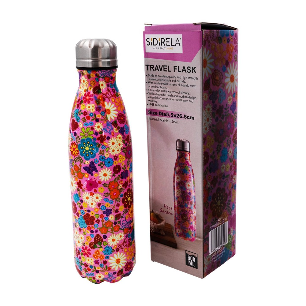 Sidirela Rose Garden Θερμός Μπουκάλι 500ml Ανοξείδωτο