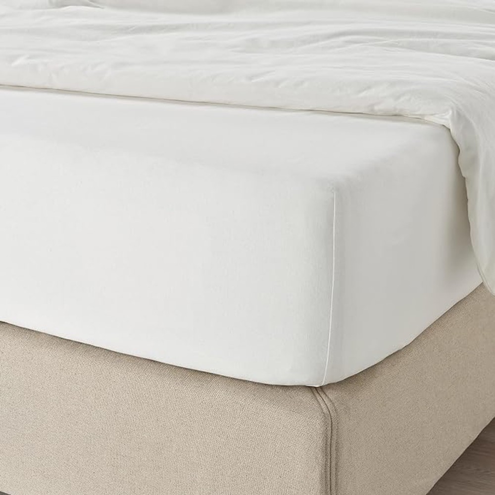 Λευκό Σεντόνι Ξενοδοχείου Με Λάστιχο 90×200+35 80%cotton 20%polyester Percalle 144tc  Sidirela E-151-15