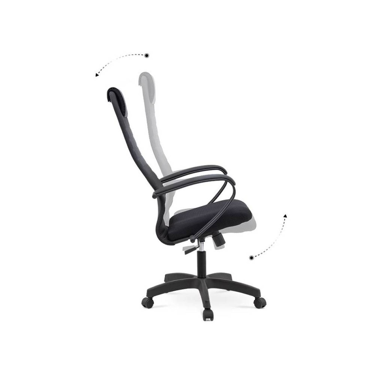 Καρέκλα γραφείου Darkness  με διπλό ύφασμα Mesh χρώμα μαύρο 66,5x70x123/133εκ.