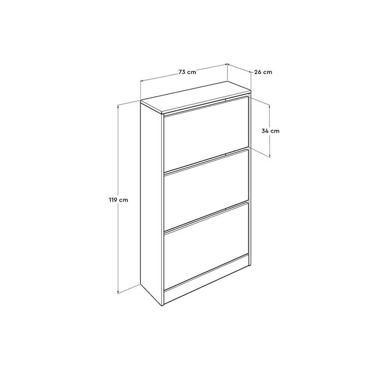 Παπουτσοθήκη Flat Duo  18 ζεύγων σε χρώμα λευκό 73x26x119εκ.