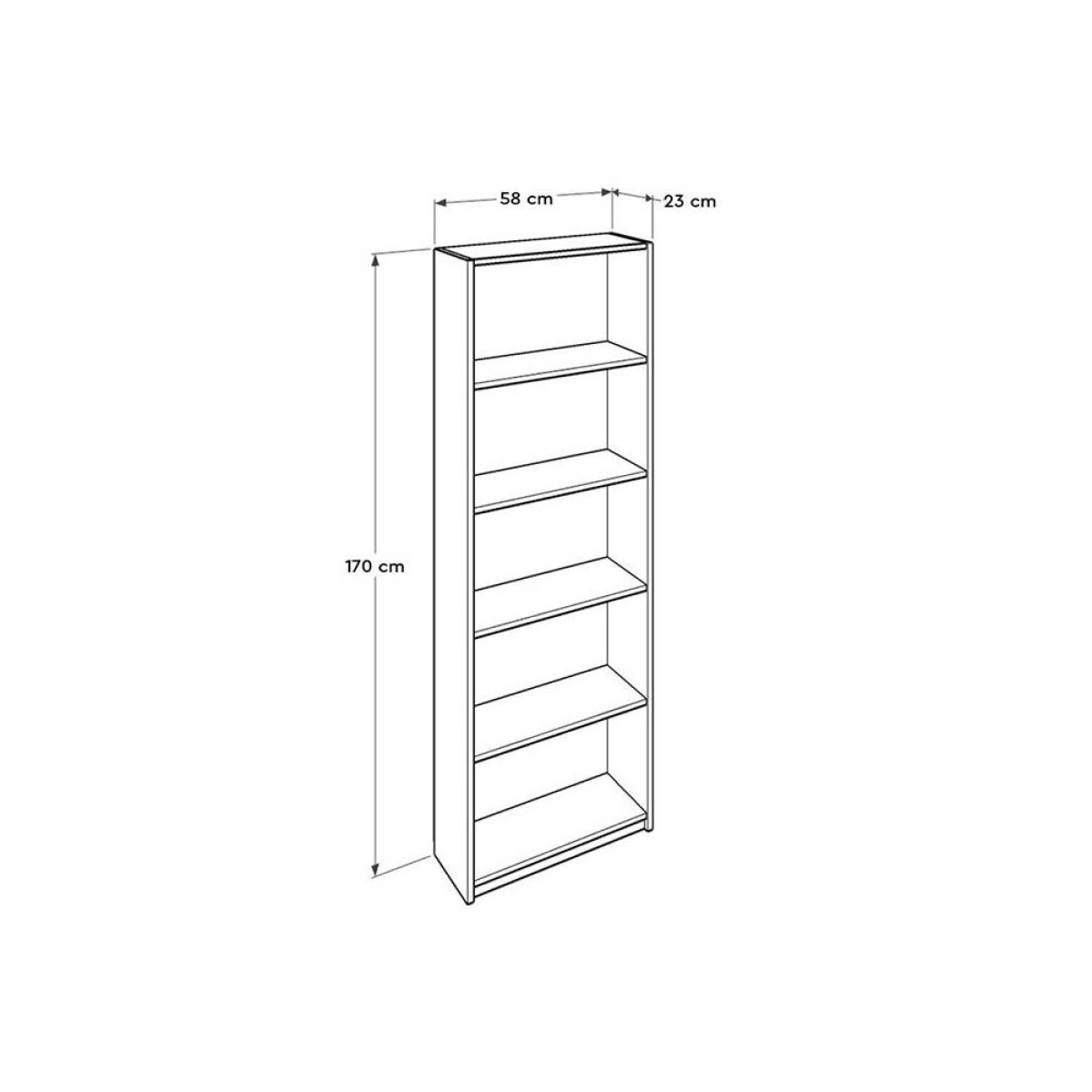 Βιβλιοθήκη Max  σε χρώμα sonoma 58x23x170εκ.