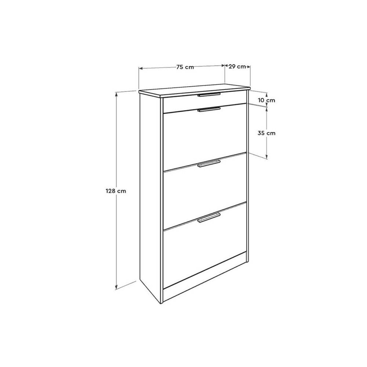 Παπουτσοθήκη Flat  18 ζεύγων σε χρώμα καρυδί 75x29x128εκ.