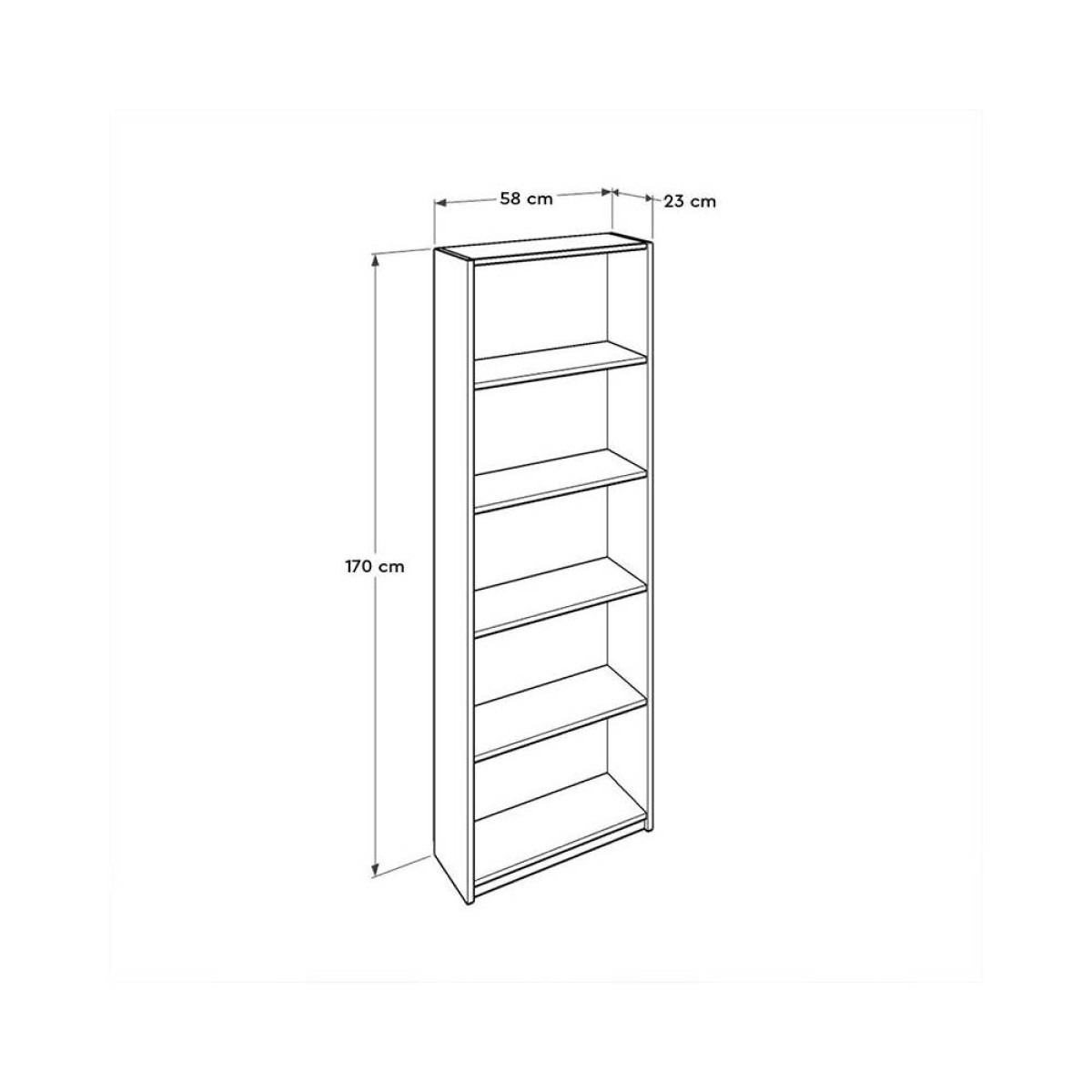 Βιβλιοθήκη Max  σε χρώμα κίτρινο 58x23x170εκ.