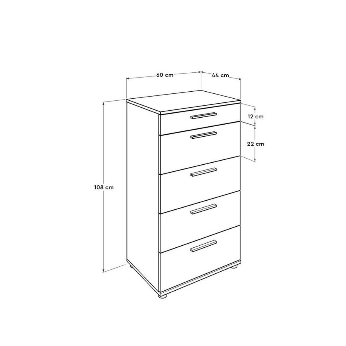 Συρταριέρα Trendline Megapap σε χρώμα sonoma 60x44x108εκ.