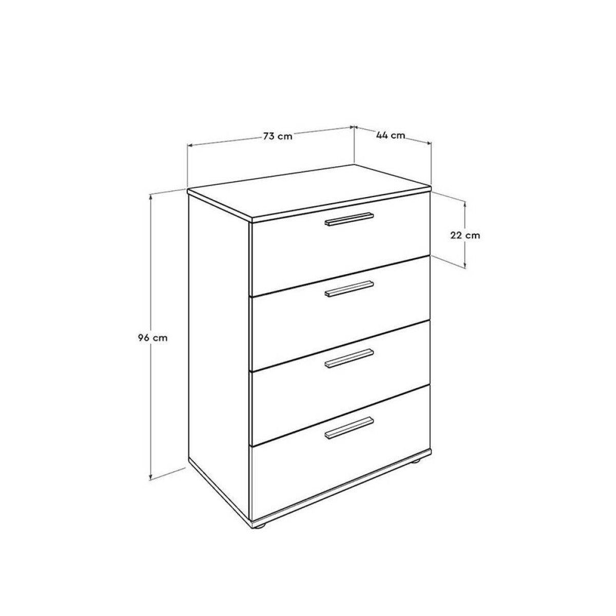 Συρταριέρα Trendline  σε χρώμα sonoma 73x44x96εκ.