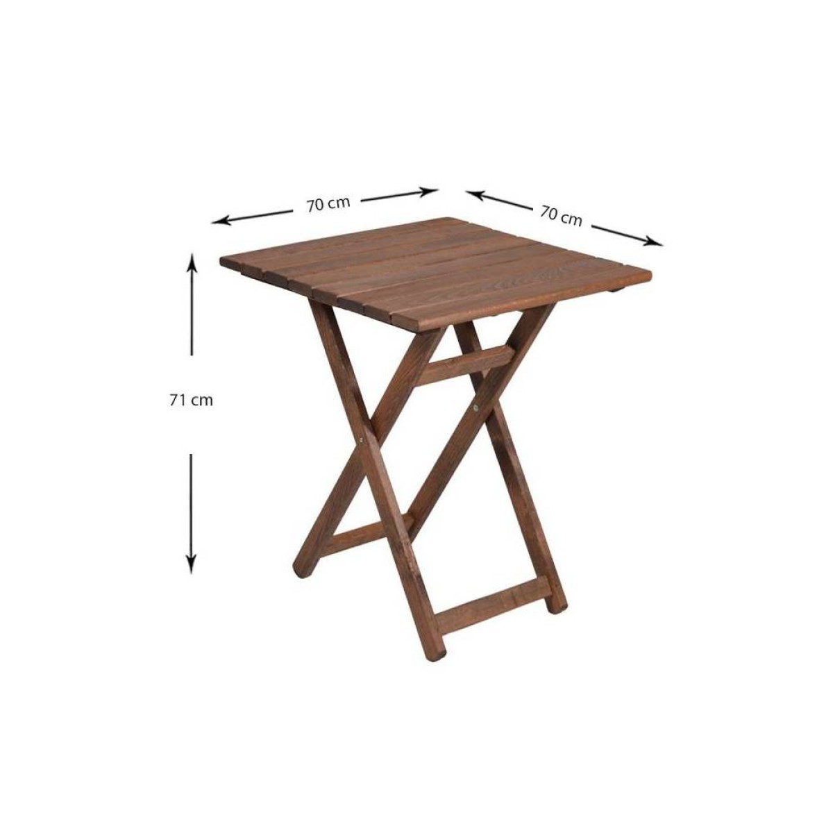 Τραπέζι πτυσσόμενο Klara  από ξύλο οξιάς σε χρώμα καρυδί εμποτισμού 70x70x71εκ.