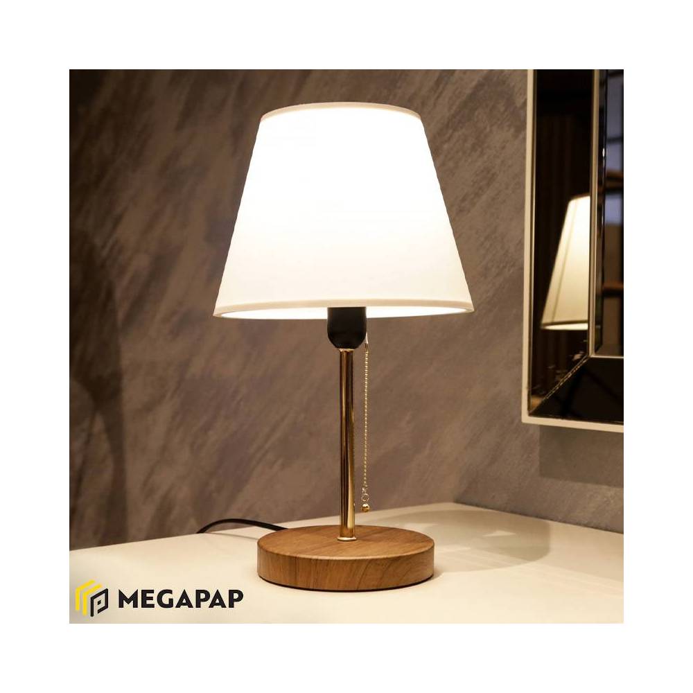 Φωτιστικό επιτραπέζιο Tipton Megapap μέταλλο/πλαστικό/Mdf χρώμα λευκό/χρυσό/καφέ 22x14x40εκ.